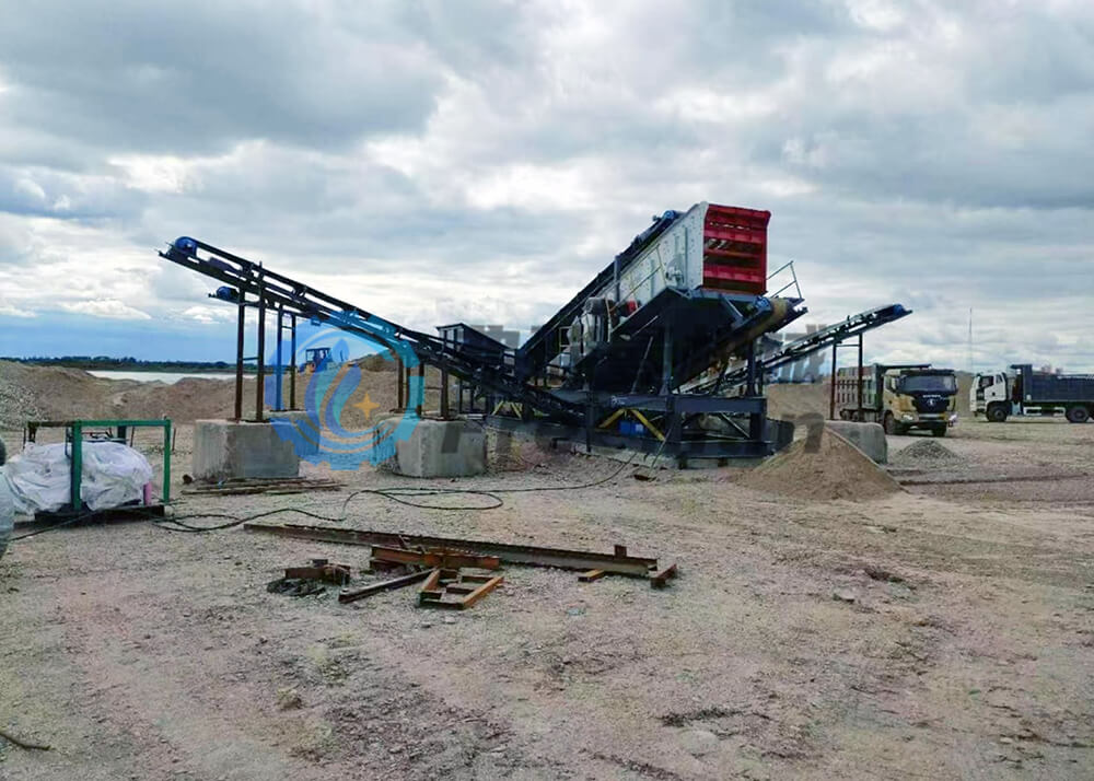 The Russian river sand screening project uses the SK1545-3 frame screening production line
